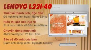 Màn hình máy tính Lenovo L22i-40 (67AEKACBVN) 21.5INCH/1920x1080/75Hz/IPS/WLED/HDMI/VGA/SPK-2x3W/HDMI Cable/3Y/XÁM